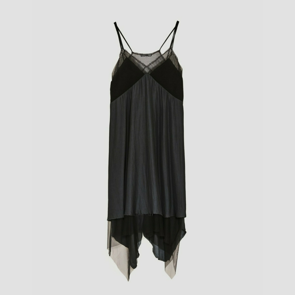 ZARA // edgy layered mesh silky dress - Picture 5 of 15
